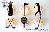 Golf Themed Acrylic Cut Out Cupcake Topper