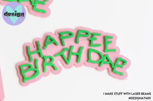 HP Happee Birthday Layered Cake Name