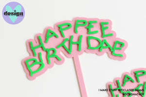 HP Happee Birthday Layered Cake Topper
