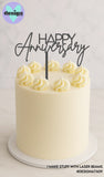Happy Anniversary Cake Topper Style 1 (other colour choices available)