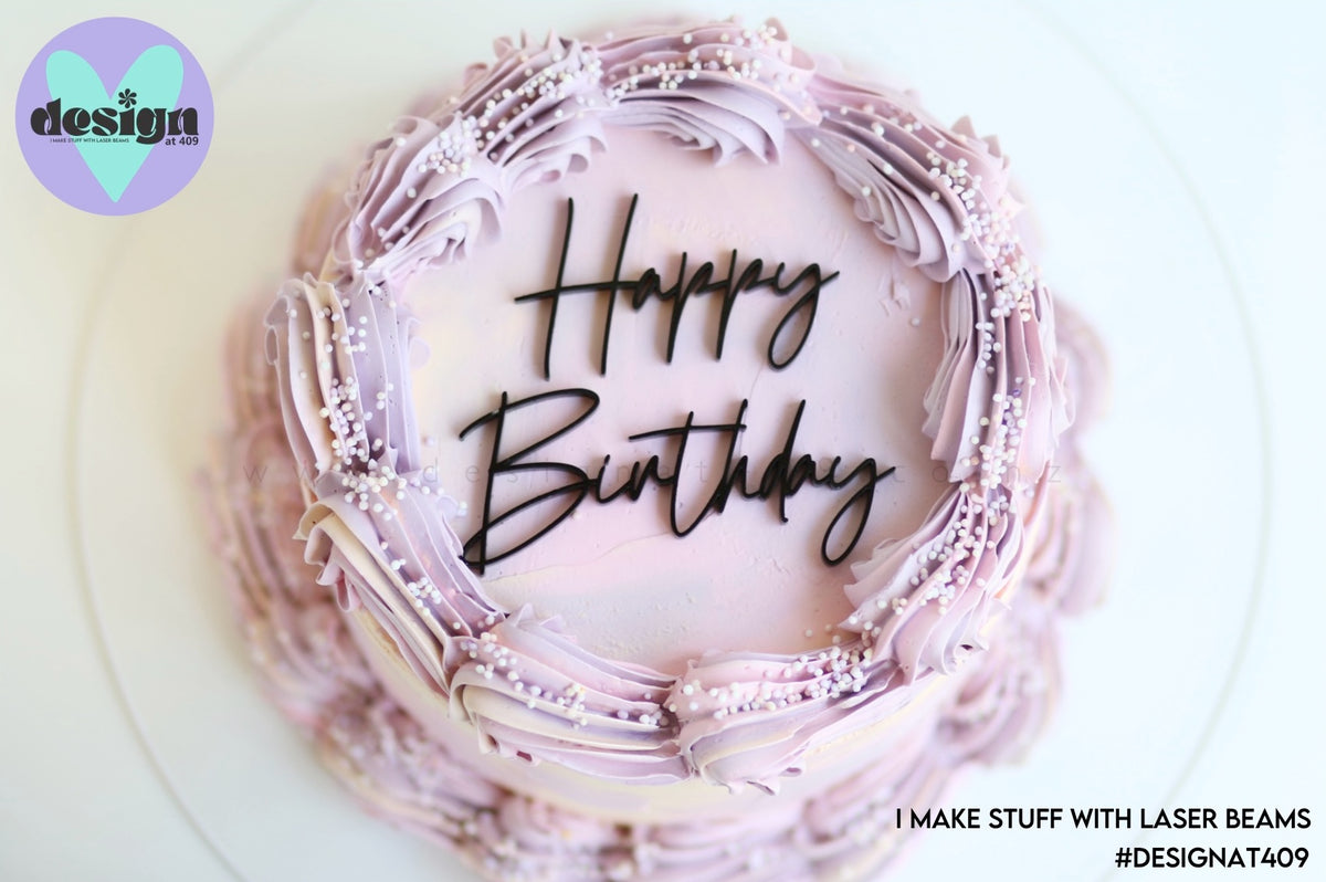 Happy Birthday Cake Words (options available) – Design at 409