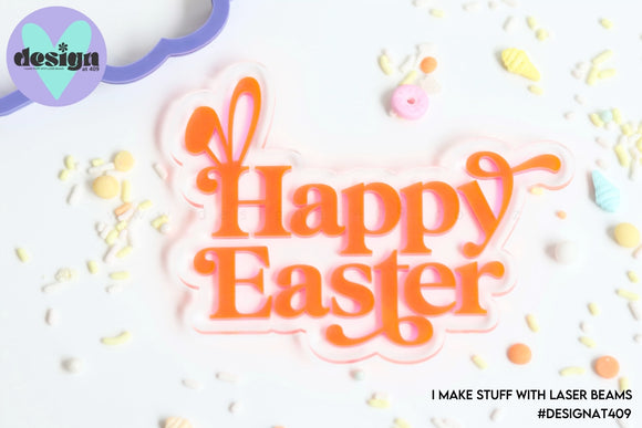 Happy Easter With Ears Stamp & Cutter