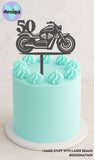 Custom Age With Motorbike Cake Topper (other colour choices available)