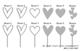 Heart Shaped Acrylic Cut Out or Cupcake Topper