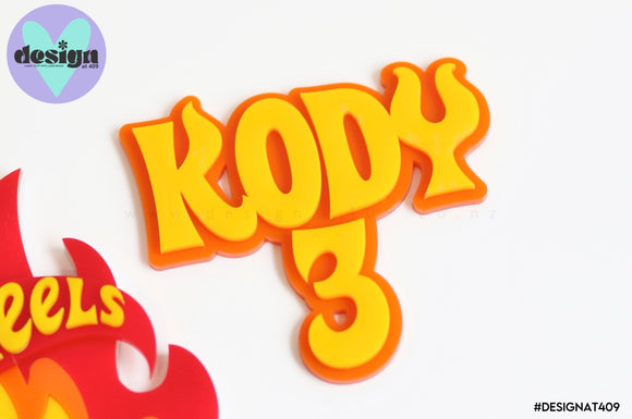 Custom Name And Age Hot Wheels Theme Layered Cake Deco