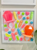 Sweet As Framed Resin Lolly Art - Fluro (Free Shipping)
