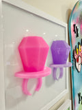 Large Ring Pops Framed Resin Lolly Art (Free Shipping)
