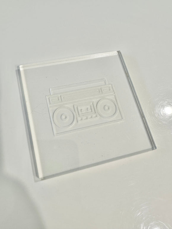 Boom Box Raised Stamp