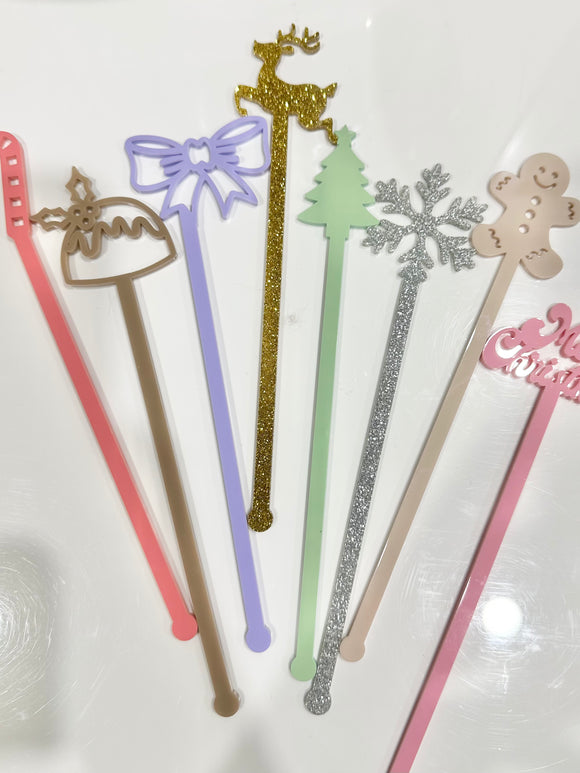 Christmas Drink Stirrers x 8
