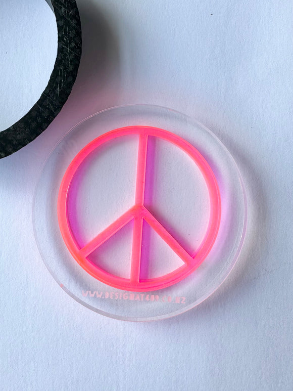 Mini Peace Sign Embossing Acrylic Stamp + Cutter