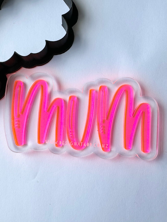 Mum Embossing Acrylic Stamp + Cutter