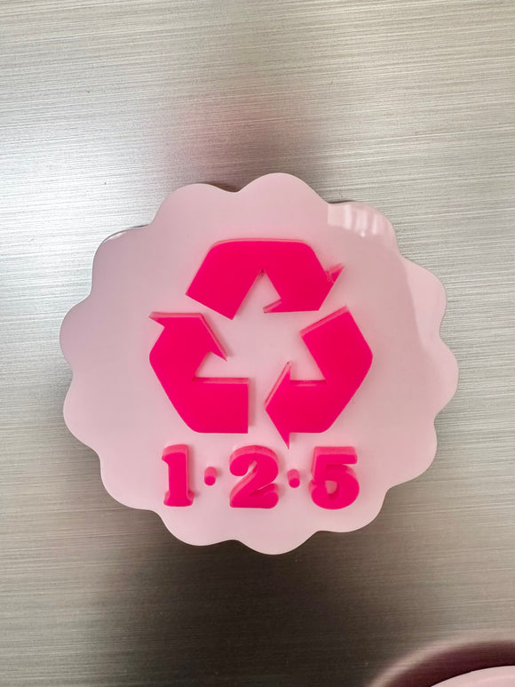 Recycling Numbers Round Wave Dishwasher Sign (with magnet)