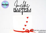 Custom Name Baptism Cake Topper (colour options available)