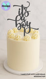 It's A Boy Cake Topper Style 2 (other colour choices available)