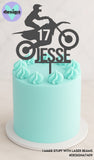 Custom Age And Name Motocross Cake Topper (other colour choices available)