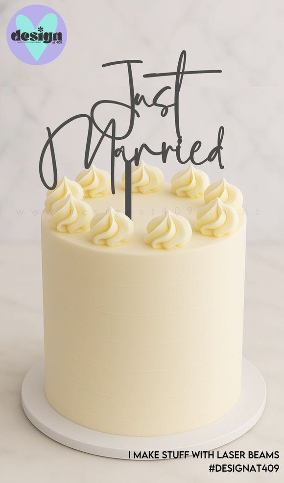 Just Married Cake Topper (other colour choices available)