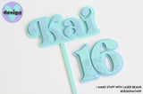 Custom Name Glittered Layered Cake Topper Or Number (Style 2)
