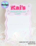 Custom Name Christmas List Acrylic Sign