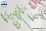 Custom Name Glittered Layered Cake Topper Or Number (Style 3)