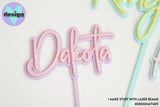 Custom Name Glittered Layered Cake Topper Or Number (Style 3)