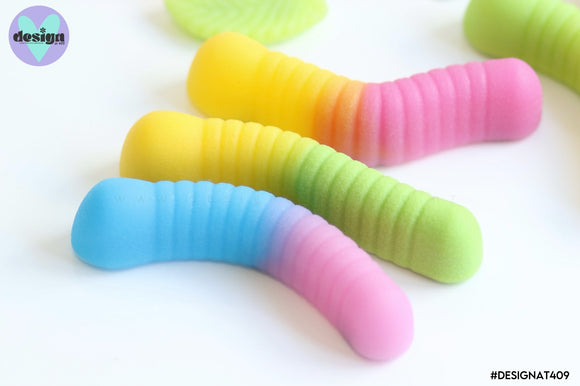 Large Sour Worms Lolly Resin Magnets (5