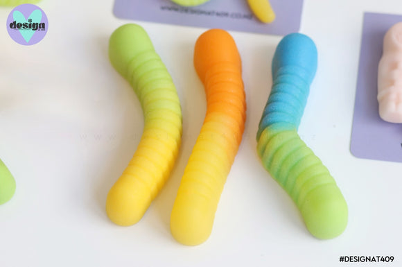 Large Sour Worms Lolly Resin Magnets (5