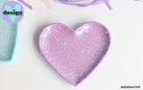 Lavender Glitter Heart Trinket Dish