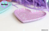 Lavender Glitter Heart Trinket Dish