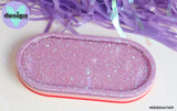 Lavender Glitter/Lavender/Pink/Fluro Pink Oval Trinket Tray