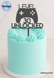 Custom Age Level Unlocked Cake Topper (other colour choices available)