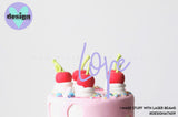 Mini Love Cake Topper (font options)