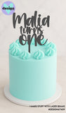 Custom Name Turns Age Cake Topper (other colour choices available)