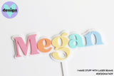 Custom Pastel Name Layered Cake Topper