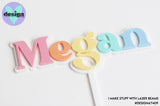 Custom Pastel Name Layered Cake Topper