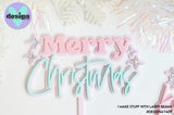 Merry Christmas Layered Cake Topper (2 Sizes)