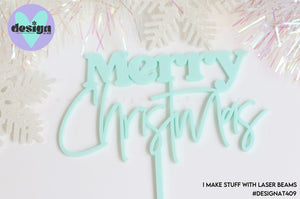 Smaller Merry Christmas Cake Topper (other colour choices available)