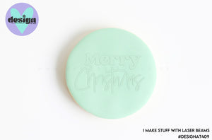 Merry Christmas 4 Raised Acrylic Fondant Stamp