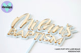 Custom Name Baptism Layered Cake Topper