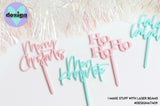 Mini Merry Christmas Cake Topper (font choices)