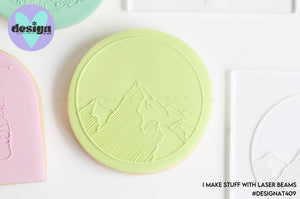 Mountains Raised Acrylic Fondant Stamp