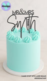 Custom Mr & Mrs Last Name Cake Topper Style 3 (other colour choices available)