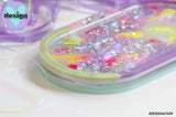 Sparkle Mint Base Oval Trinket Tray (Small Bubbles On Top Surface - See Pics)