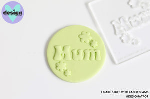 Mum Retro Acrylic Press Stamp