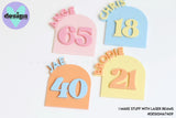 Custom Name & Age Arch Layered Acrylic Cake Deco (options available)
