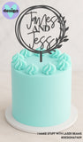 Custom Name & Name Wreath Cake Topper (other colour choices available)