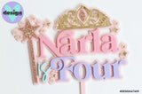 Custom Name Is Age Fairy Princess Layered Cake Topper