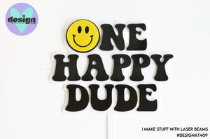 One Happy Dude Layered Cake Topper