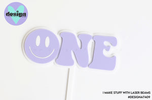 One Smiley Face Layered Cake Topper