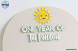 One Year Of Custom Name With Sun Photo Board (2 Sizes)
