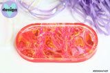 Orange Lava Oval Trinket Tray